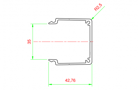 Canalina 45x45 in alluminio