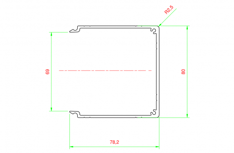 Canalina 80x80 in alluminio