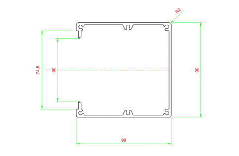 Canalina 90x90 in alluminio