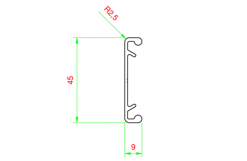 Coperchio canalina 45x45 in alluminio