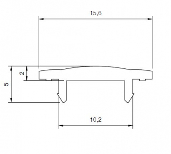 Copricava per profili 45x45 cava 10mm, Lunghezza: 3mt.