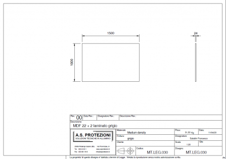 Pannello in legno Medium-density fibreboard, laminato entrambe i lati