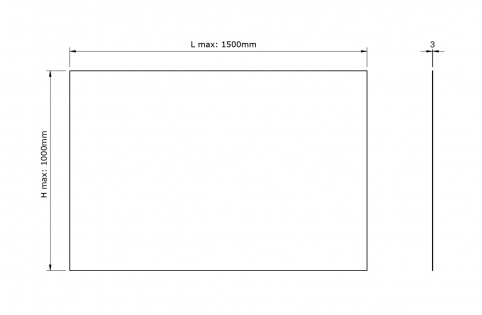 Pannello in plexiglass azzurrato 3mm