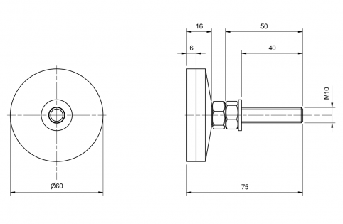 Piedino snodato antiscivolo INOX