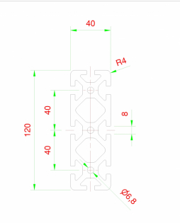 Profilo in alluminio 120x40
