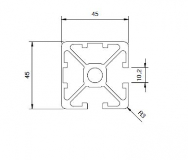 Profilo in alluminio 45x45