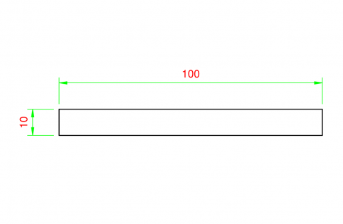 Profilo in alluminio piatto 100x10mm