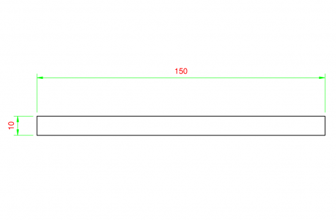 Profilo in alluminio piatto 150x10mm