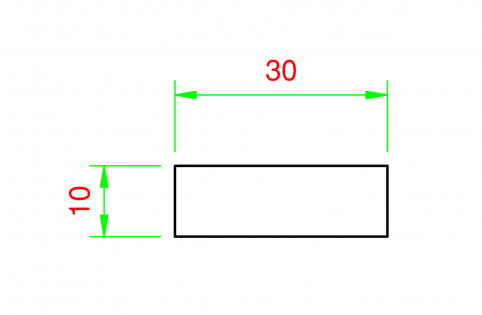 Profilo in alluminio piatto 30x10mm