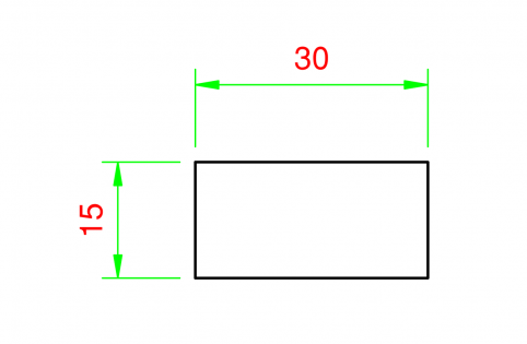 Profilo in alluminio piatto 30x15mm