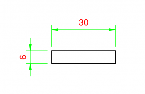 Profilo in alluminio piatto 30x6mm