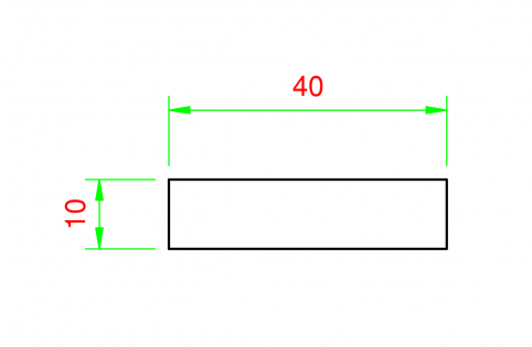 Profilo in alluminio piatto 40x10mm