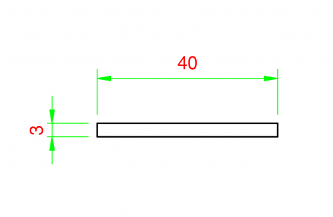 Profilo in alluminio piatto 40x3mm