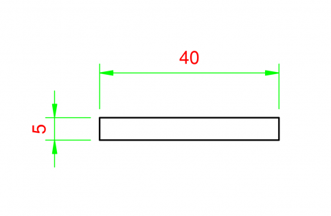 Profilo in alluminio piatto 40x5mm
