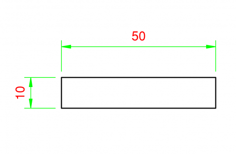 Profilo in alluminio piatto 50x10mm