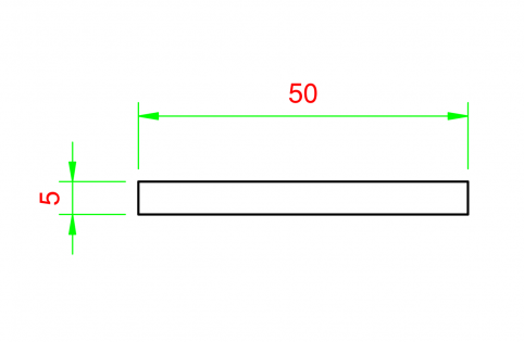 Profilo in alluminio piatto 50x5mm