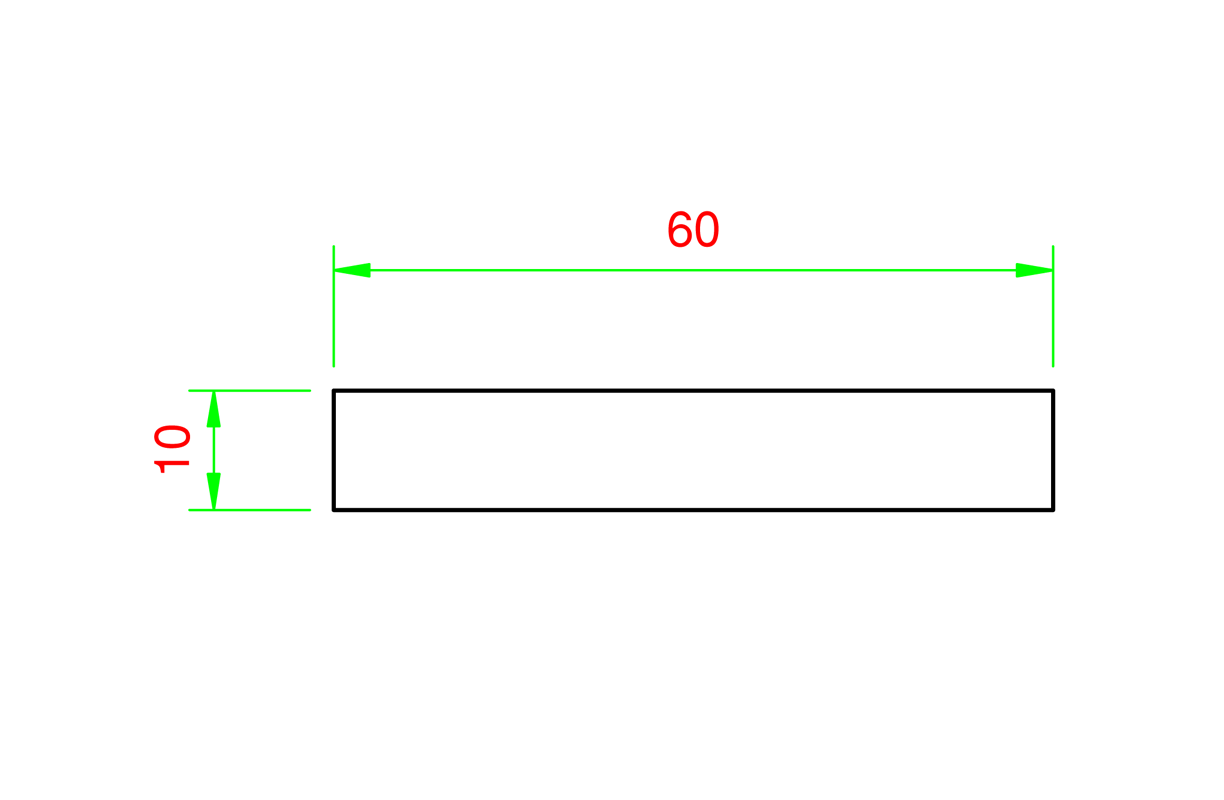 Profilo in alluminio piatto 60x10mm