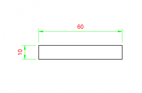 Profilo in alluminio piatto 60x10mm