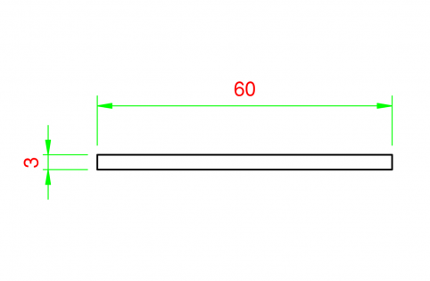 Profilo in alluminio piatto 60x3mm