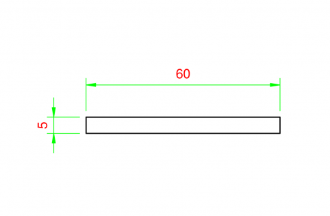 Profilo in alluminio piatto 60x5mm