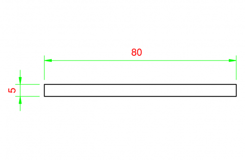 Profilo in alluminio piatto 80x5mm