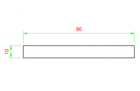 Profilo in alluminio piatto 90x10mm