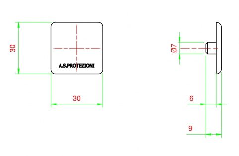 Tappo per profilo 30x30