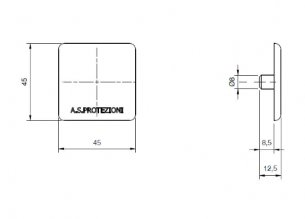 Tappo per profilo 45x45