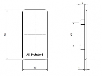 Tappo per profilo 45x90