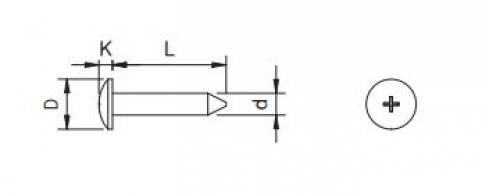 Vite autofilettante testa mezza tonda Ø4.8x25 - C15